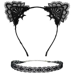 Villorem front view of headband and collar set showing finished look and easy wear