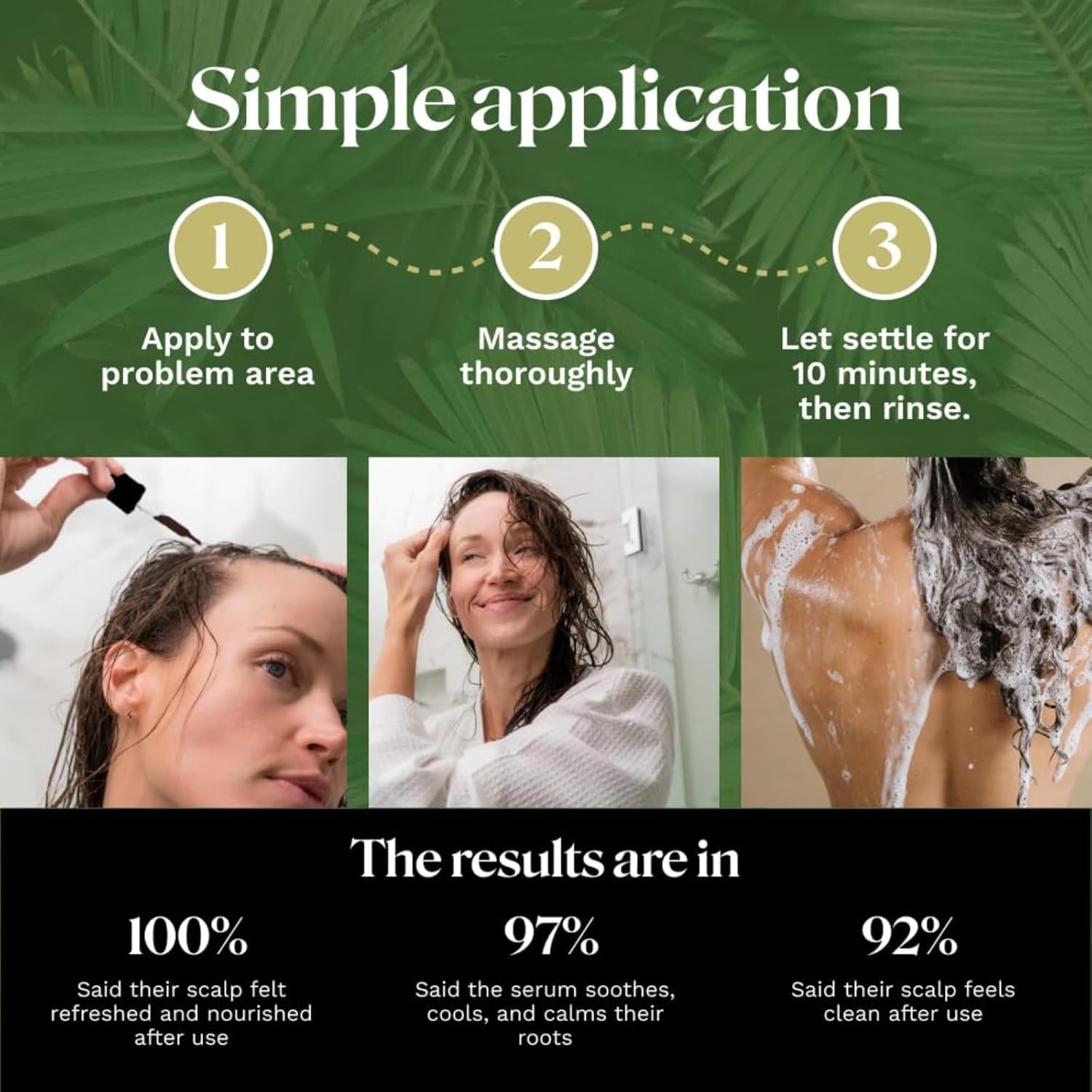 VIMOZA before and after hair strands showing reduced frizz and improved shine