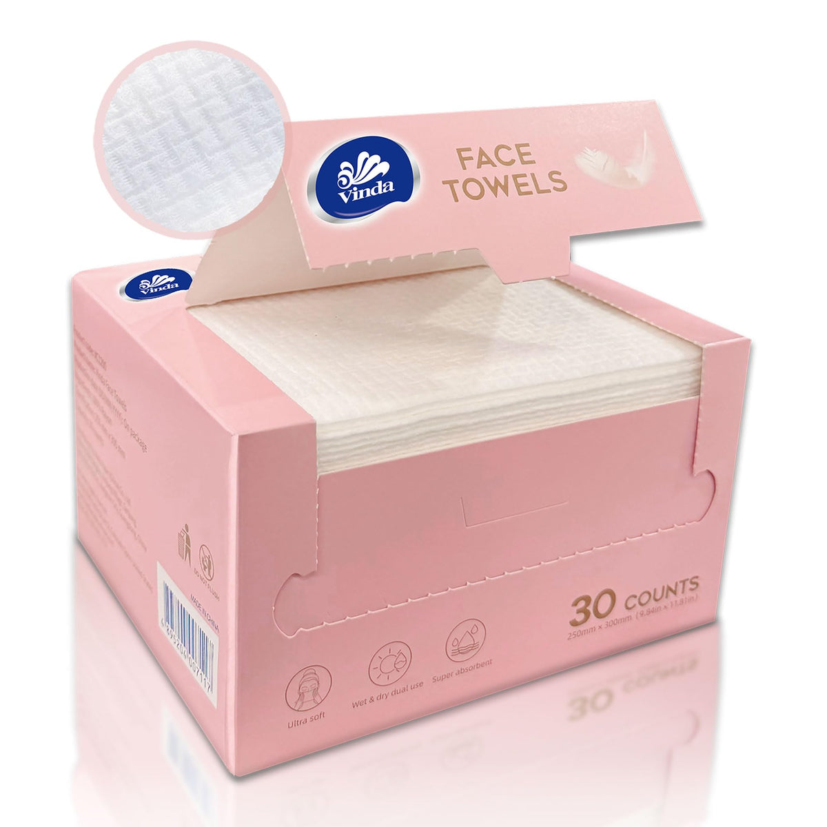 Vinda clean front packaging showing 30-count pack and product benefits