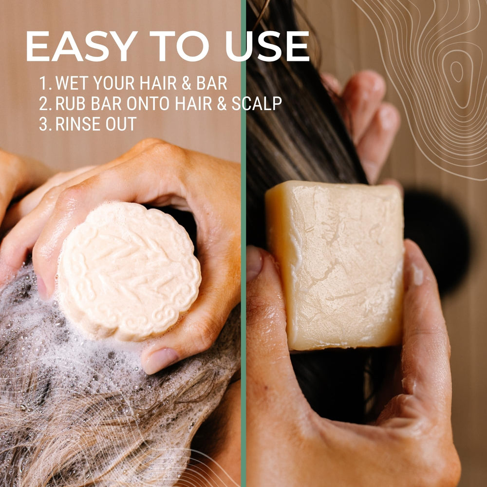Viori bar being applied to wet hair for easy use