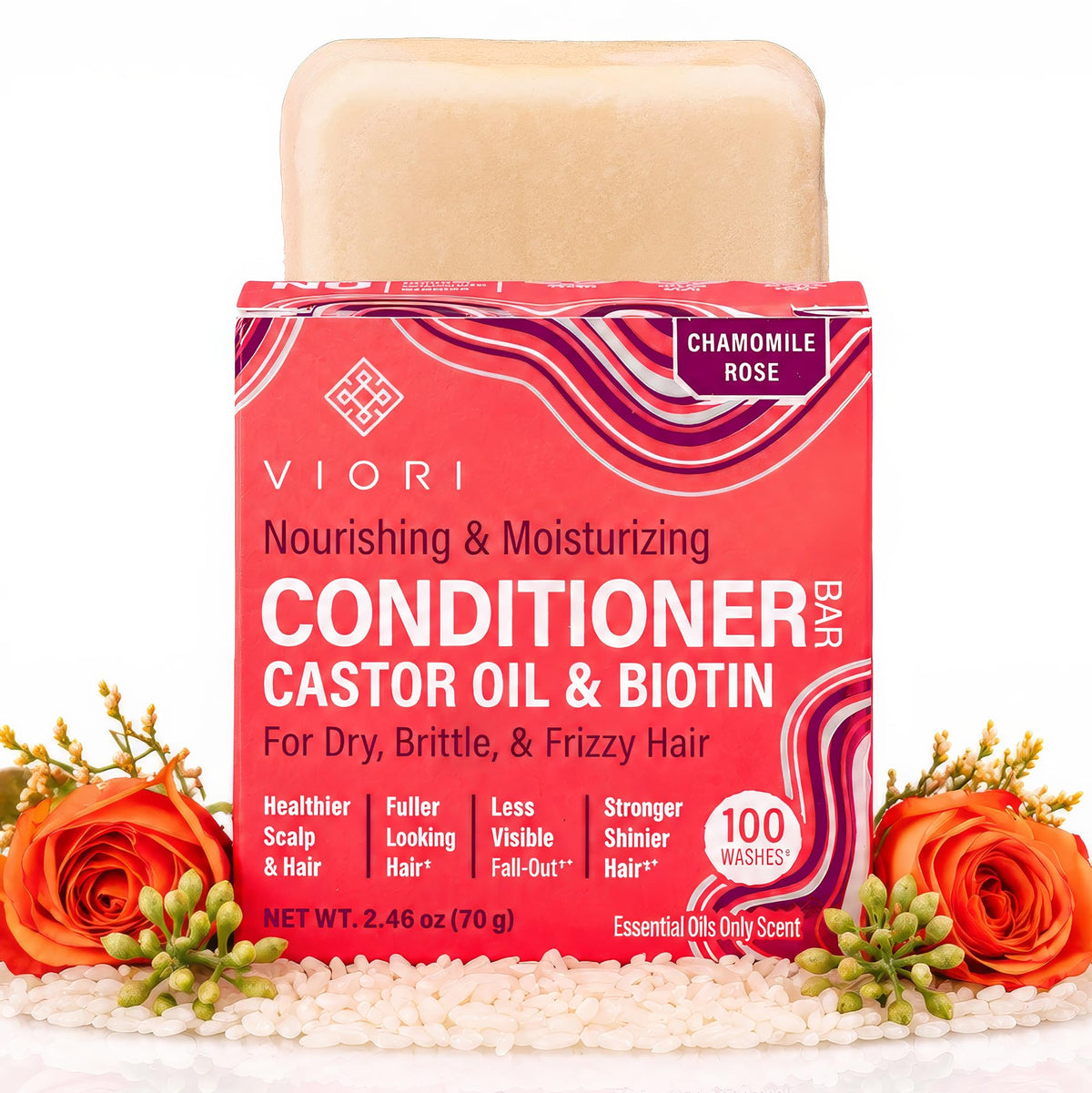 Viori front packaging showing the conditioner bar and eco-friendly benefit