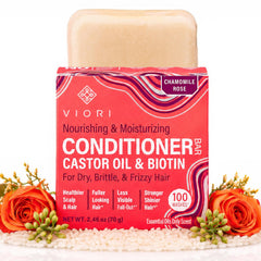 Viori front packaging showing the conditioner bar and eco-friendly benefit