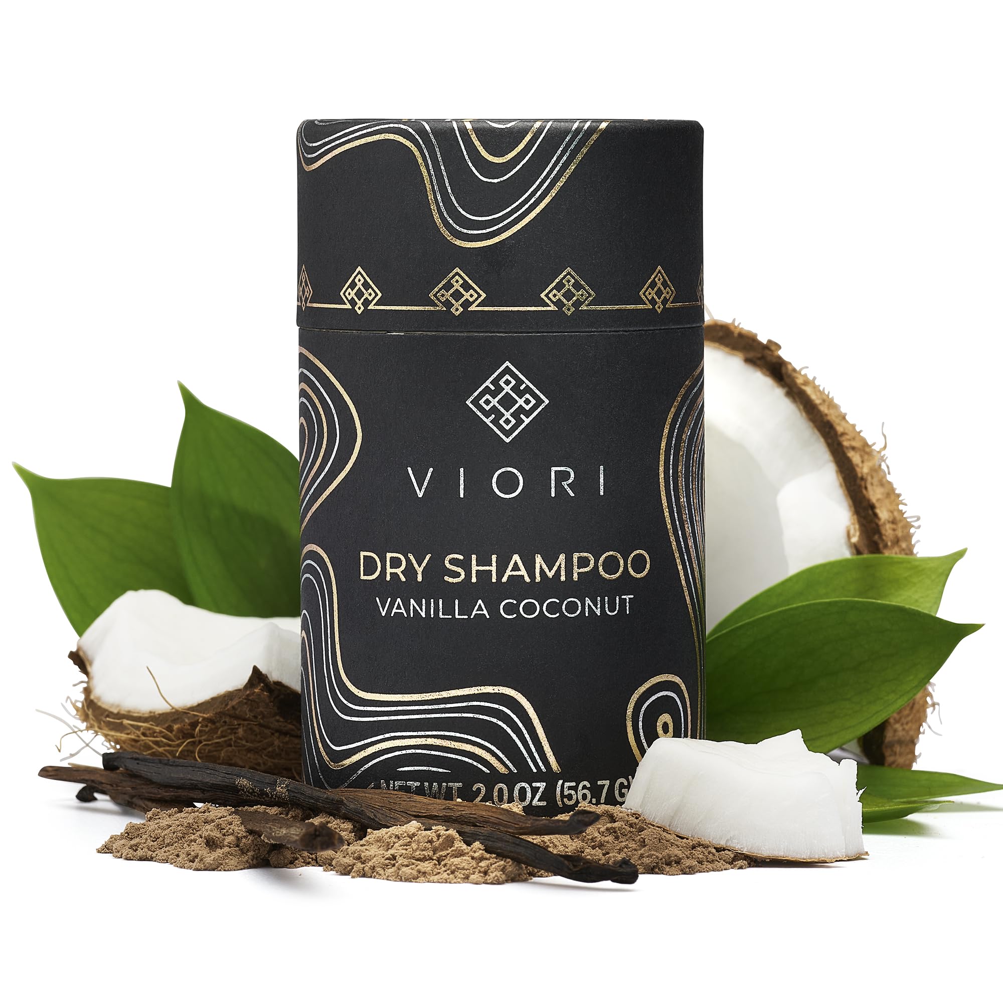 Viori dry shampoo front packaging showing product and benefits