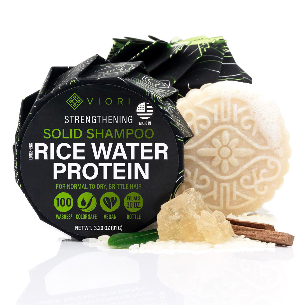 Viori front packaging of Hidden Waterfall shampoo bar showing compact design and benefits