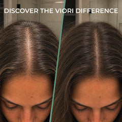 Viori shampoo bar in shower being applied to scalp for gentle cleansing and manageability