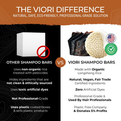 Viori shampoo bar producing creamy lather for effective cleansing
