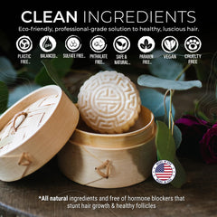 Viori shampoo bar lathering in shower demonstrating easy in-shower use