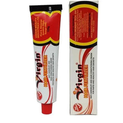 Virgin Hair fertilizer front jar showing label and 125g size, promotes scalp nourishment