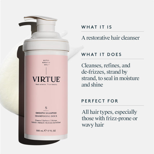 VIRTUE back label close-up highlighting ingredients and color-safe benefit