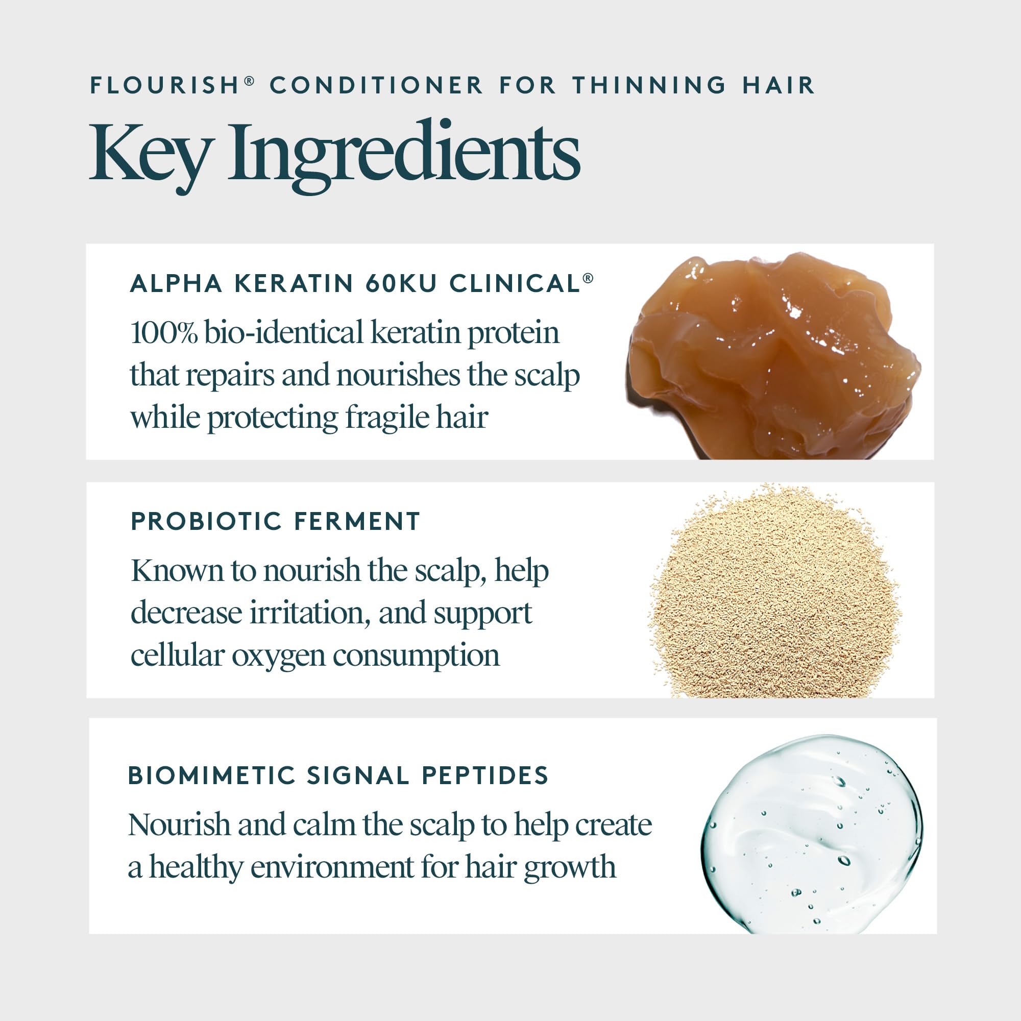 Virtue Flourish creamy conditioner texture demonstrating lightweight slip