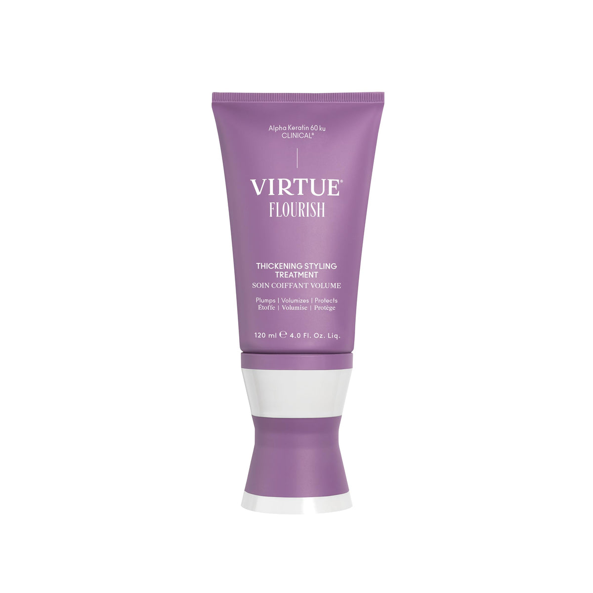 VIRTUE Flourish jar front view showing sleek packaging and size benefit