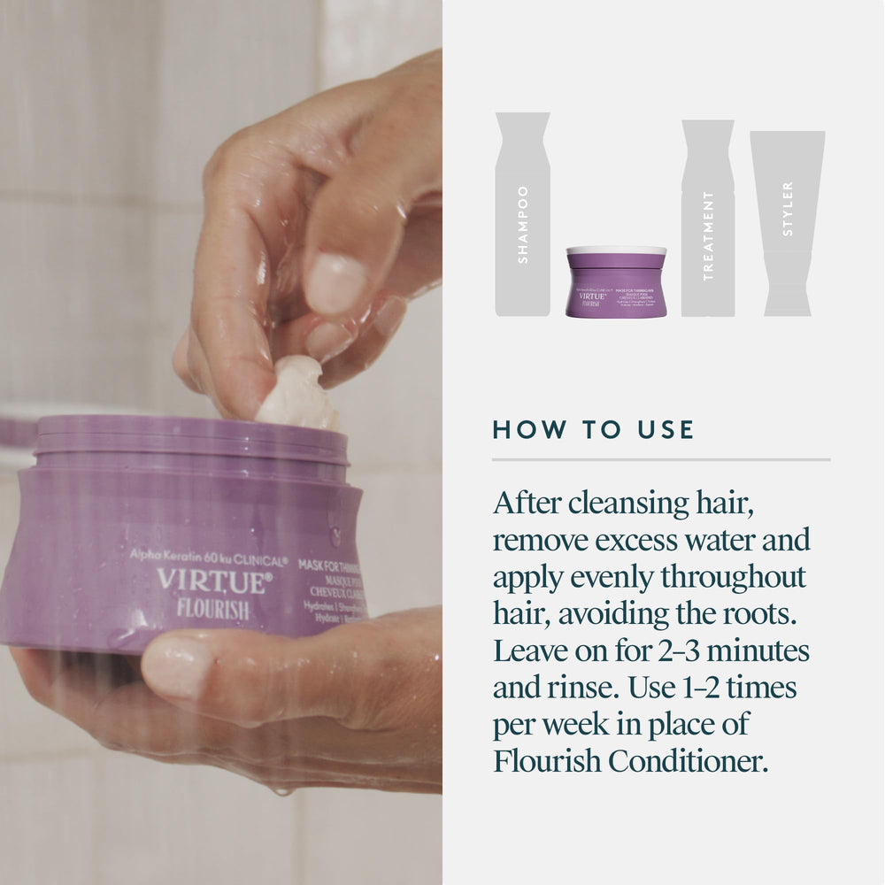 VIRTUE applied to wet hair showing even coverage and detangling benefit