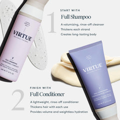 VIRTUE close-up label highlighting Alpha Keratin 60ku and clean formula