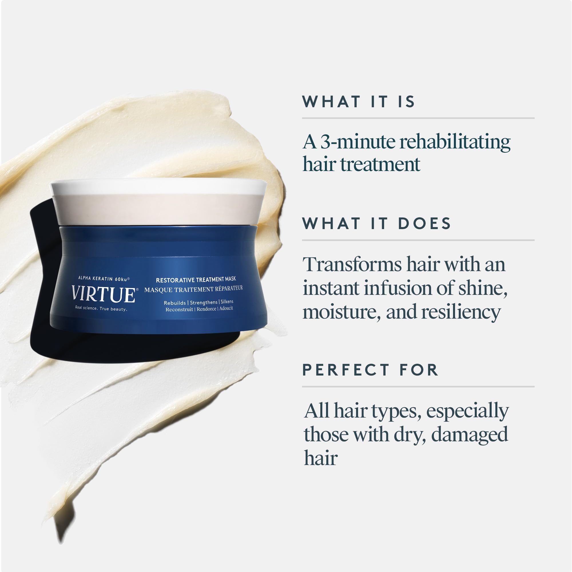 VIRTUE open jar cream texture close-up highlighting rich conditioning