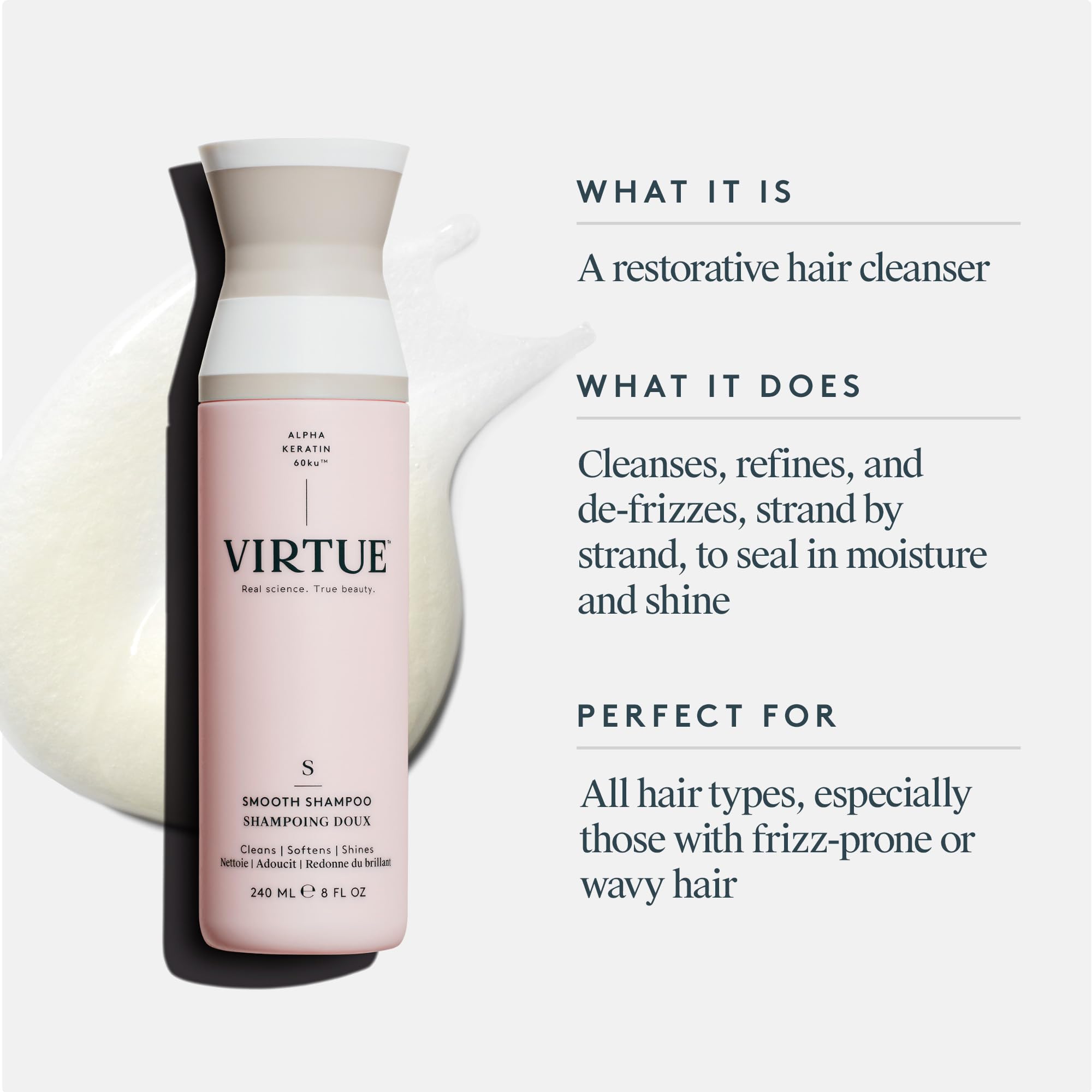 VIRTUE pump dispenser detail for easy dosing and less product waste