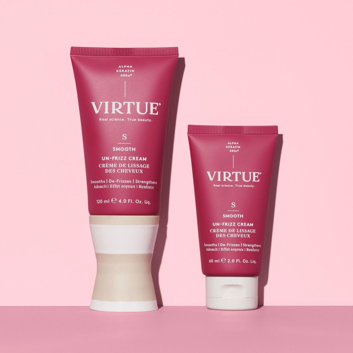 VIRTUE ingredient label highlighting Alpha Keratin 60ku detail