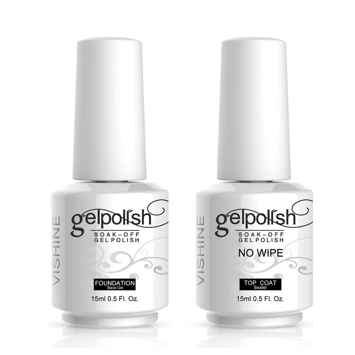 Vishine front packaging showing base and top coat bottles and benefits