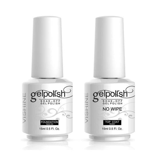 Vishine front packaging showing base and top coat bottles and benefits