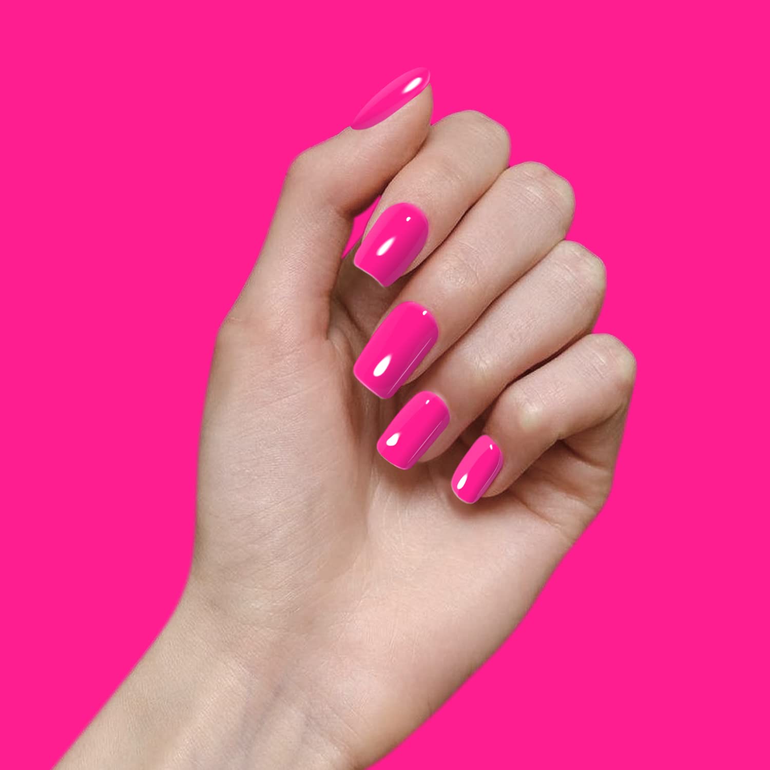 Vishine brush stroke of hot pink showing smooth coverage benefit