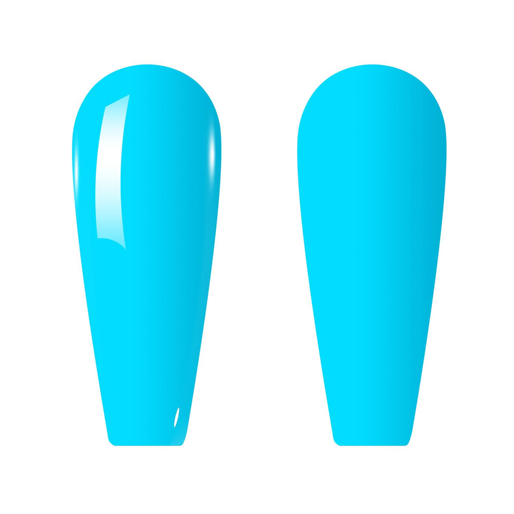 Vishine swatched nails on hand demonstrating salon-quality blue manicure