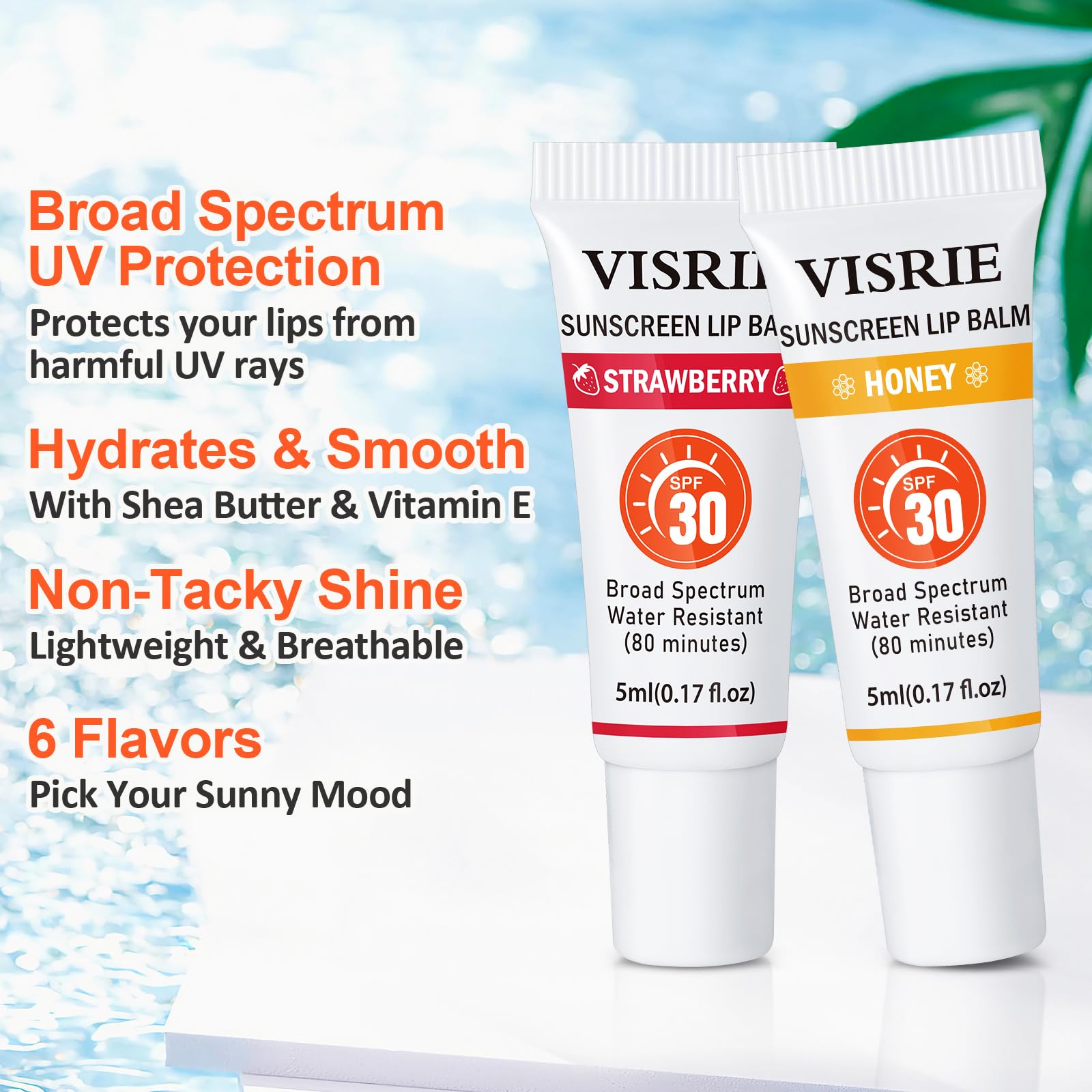 VISRIE tube close-up texture showing clear gel, smooth hydration