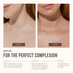 VITA LIBERATA blended on leg showing smooth, camera-ready skin benefit