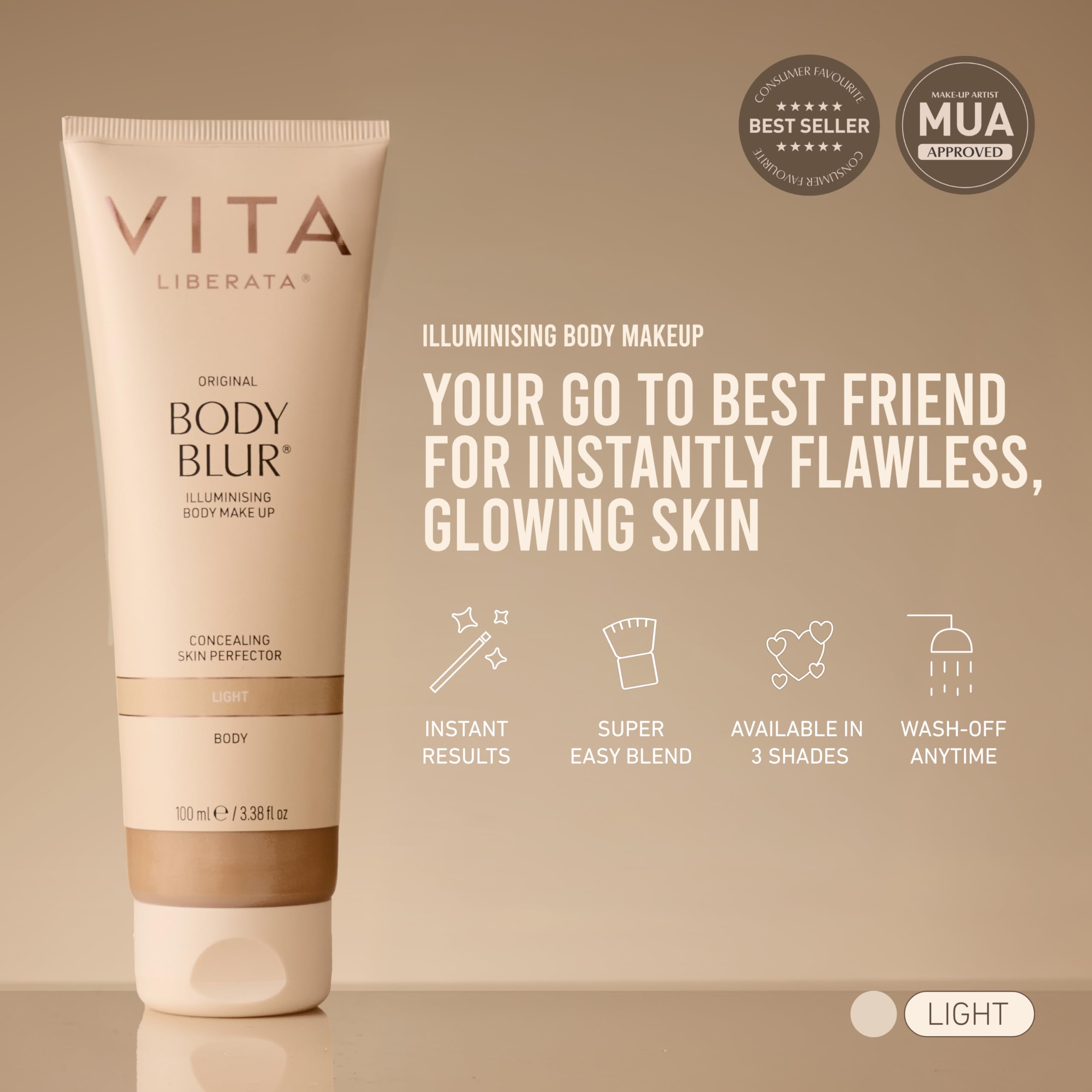 VITA LIBERATA creamy texture close-up showing blendable, lightweight benefit