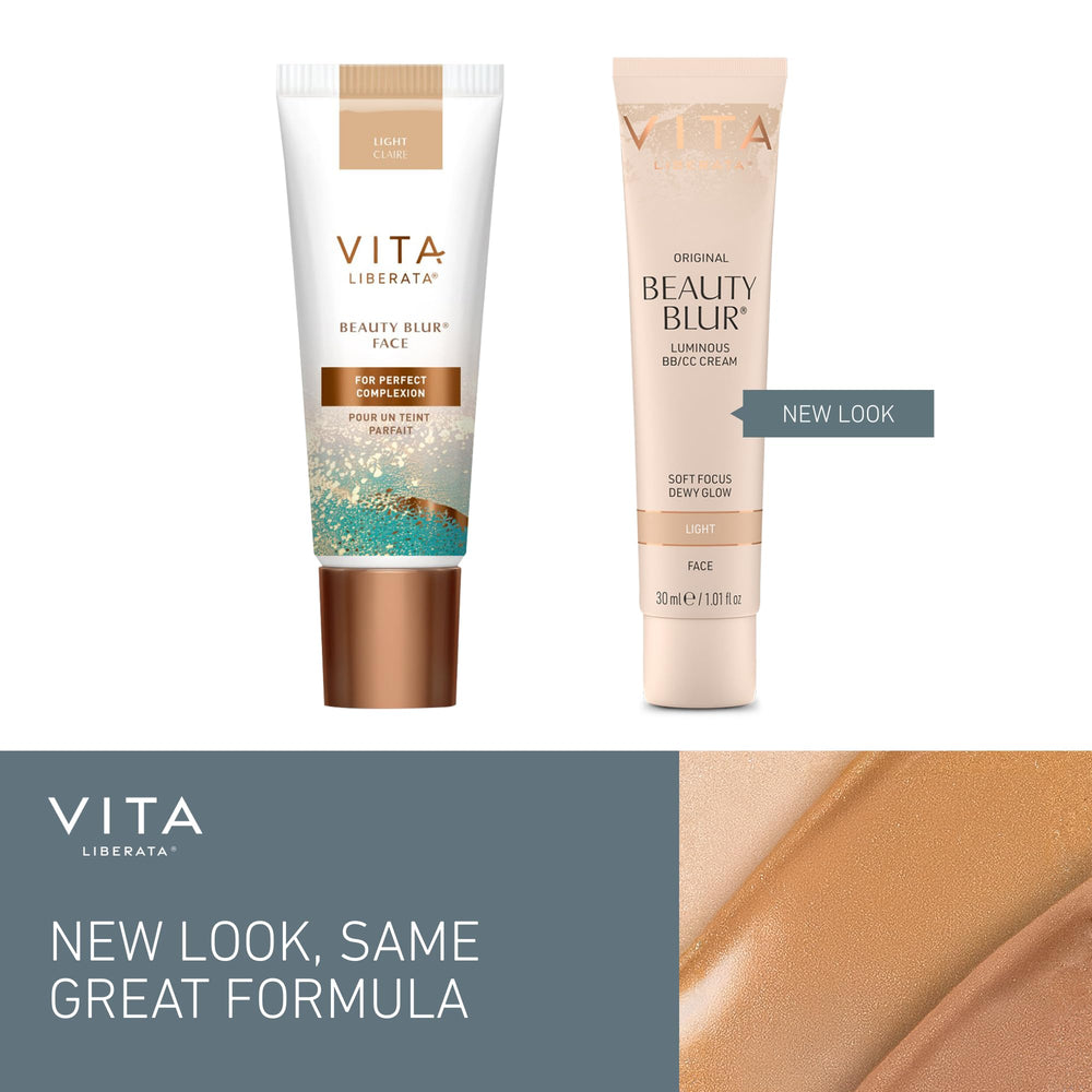 VITA LIBERATA model in dress showing glowing, photo-ready body finish benefit
