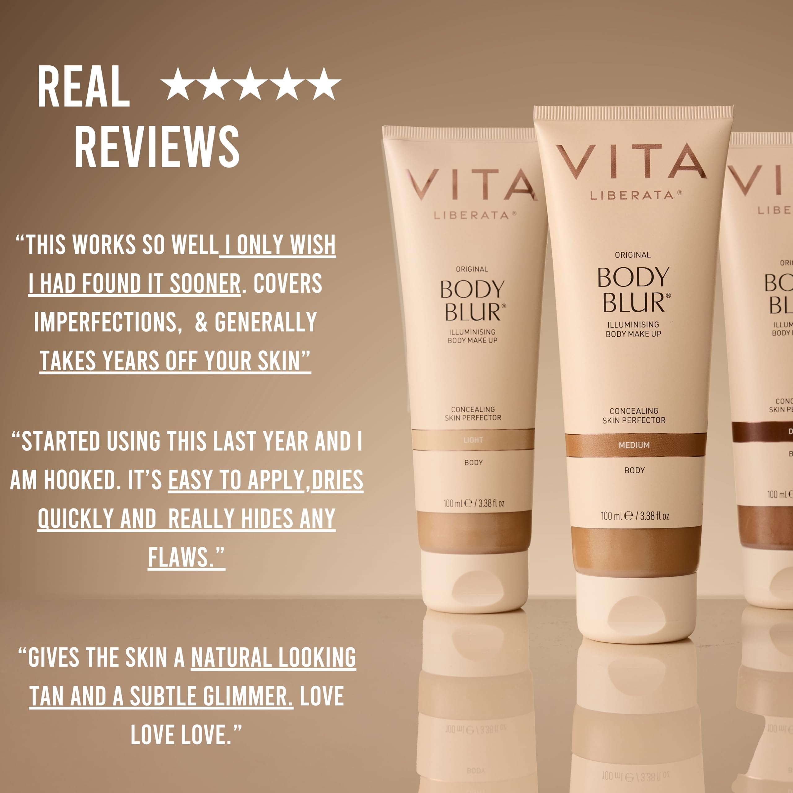 VITA LIBERATA bottle next to coin showing 3.38 fl oz size and portability benefit