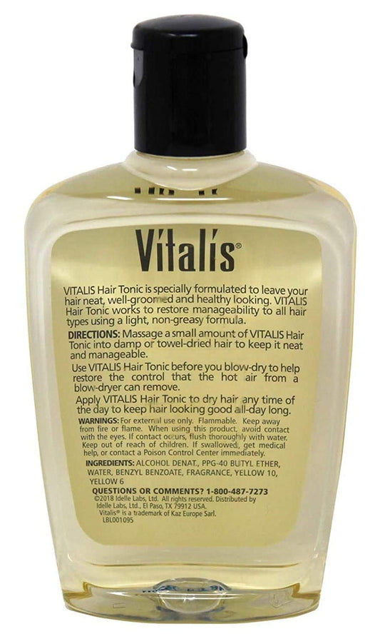 Vitalis tonic poured in hand demonstrating smooth texture for easier detangling and styling