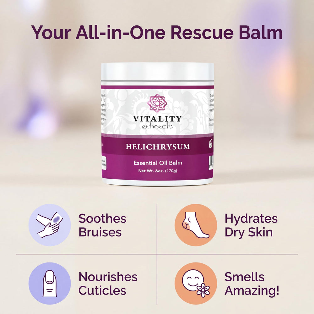 Applying Vitality balm to hand for deep hydration and protection