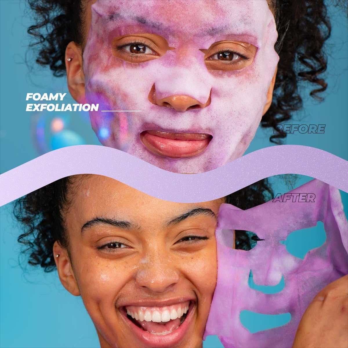 Vitamasques bubbling foam closeup demonstrating oxygenating cleansing action