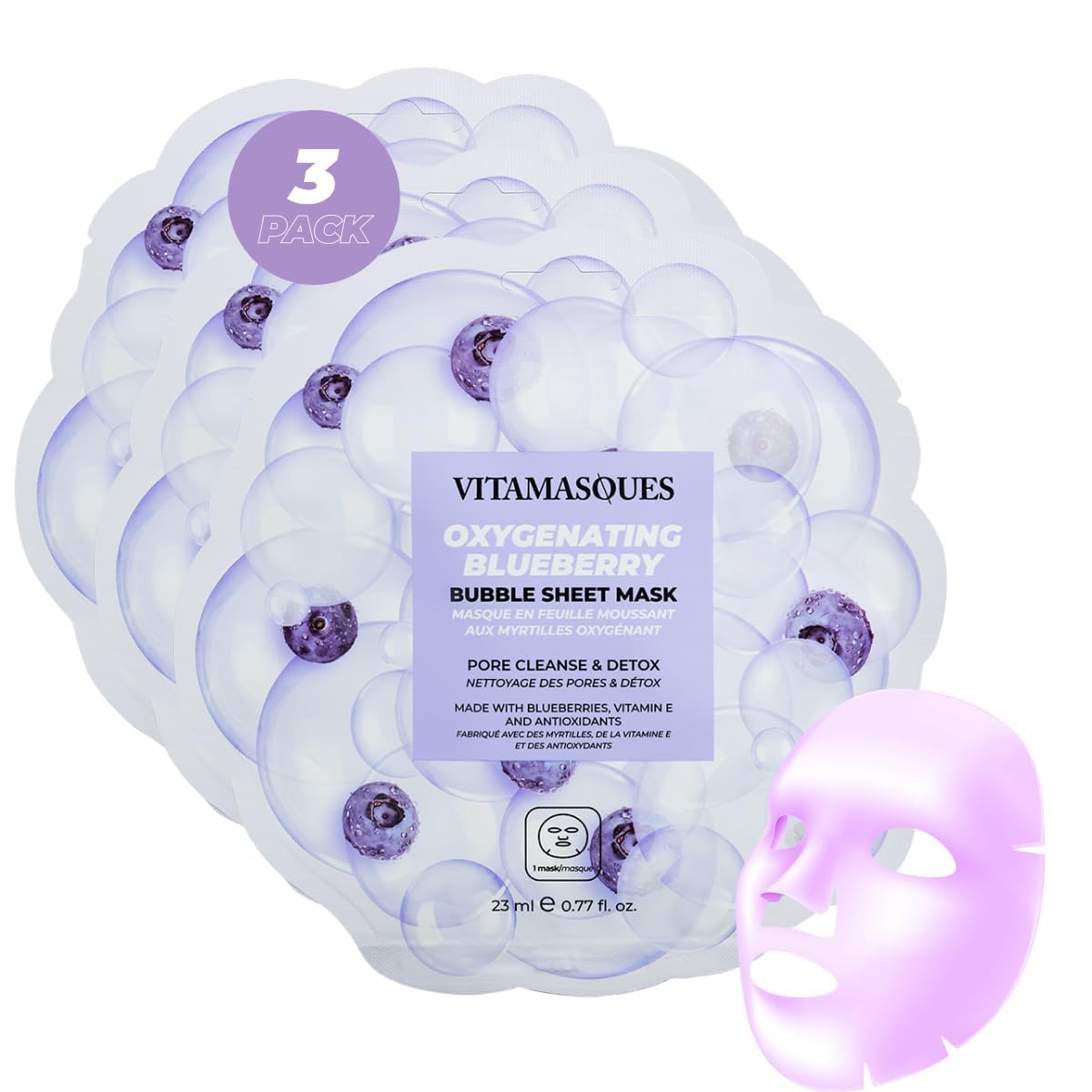 Vitamasques front packaging showing clean design and product benefits