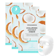 Vitamasques front packaging showing biodegradable coconut mask benefits