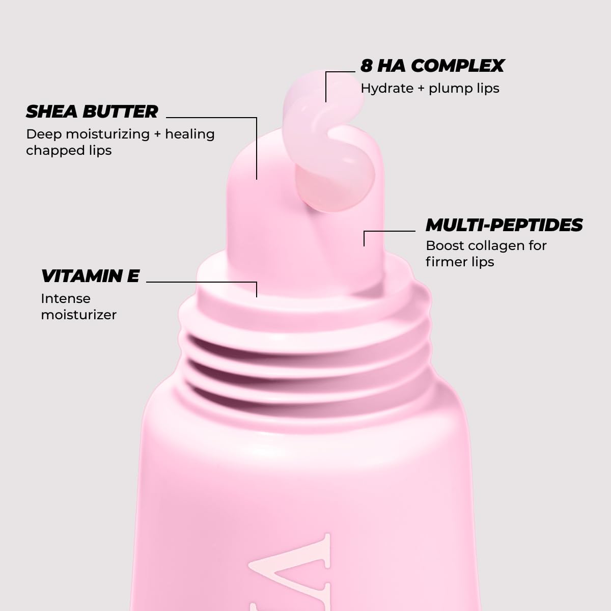 Vitamasques close texture swipe showing creamy balm finish for smooth lips