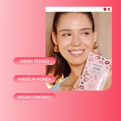 Vitamasques lip mask next to a hand showing true size and convenience