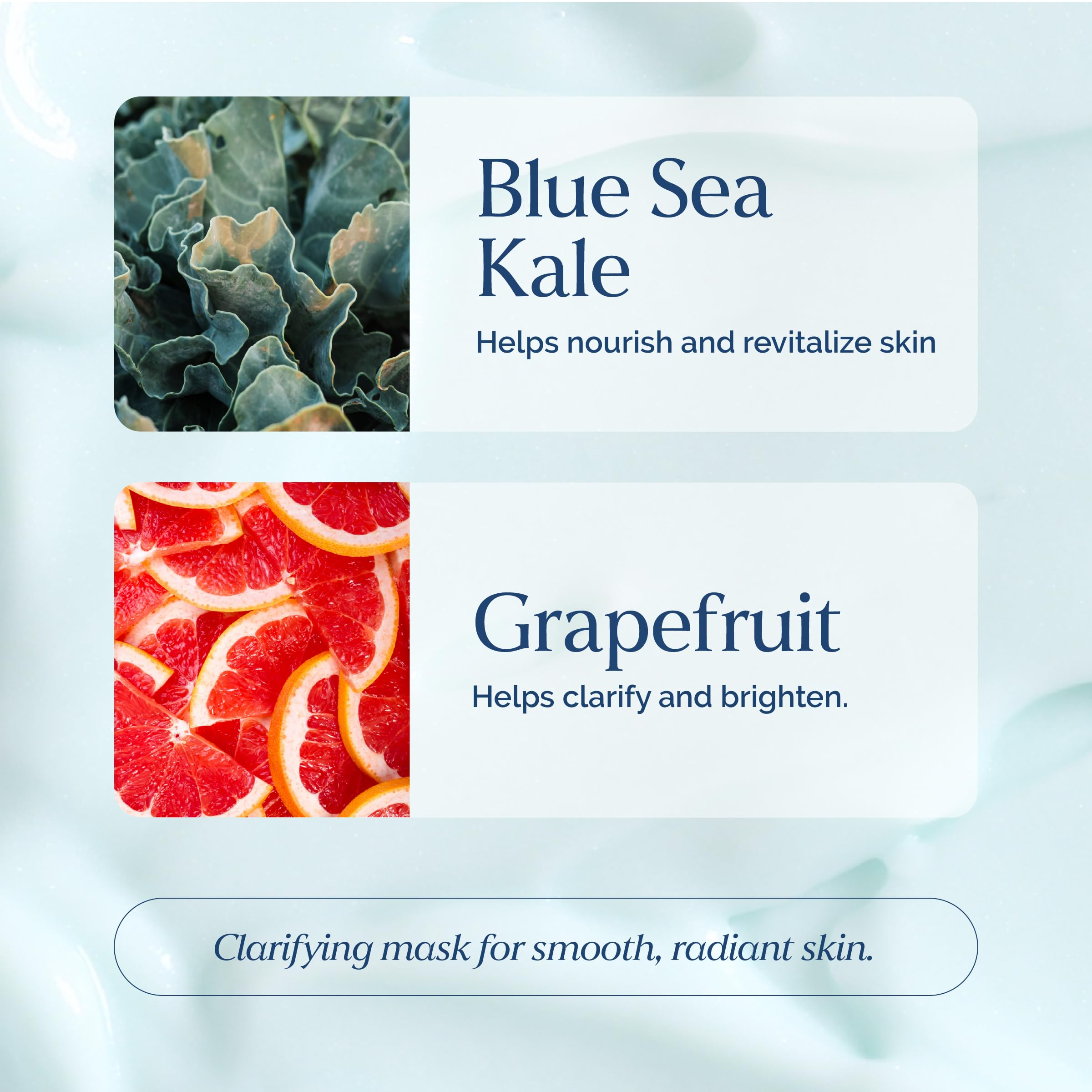 VITAMINS AND SEA BEAUTY applied on face demonstrating unclogging pores benefit