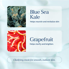 VITAMINS AND SEA BEAUTY applied on face demonstrating unclogging pores benefit