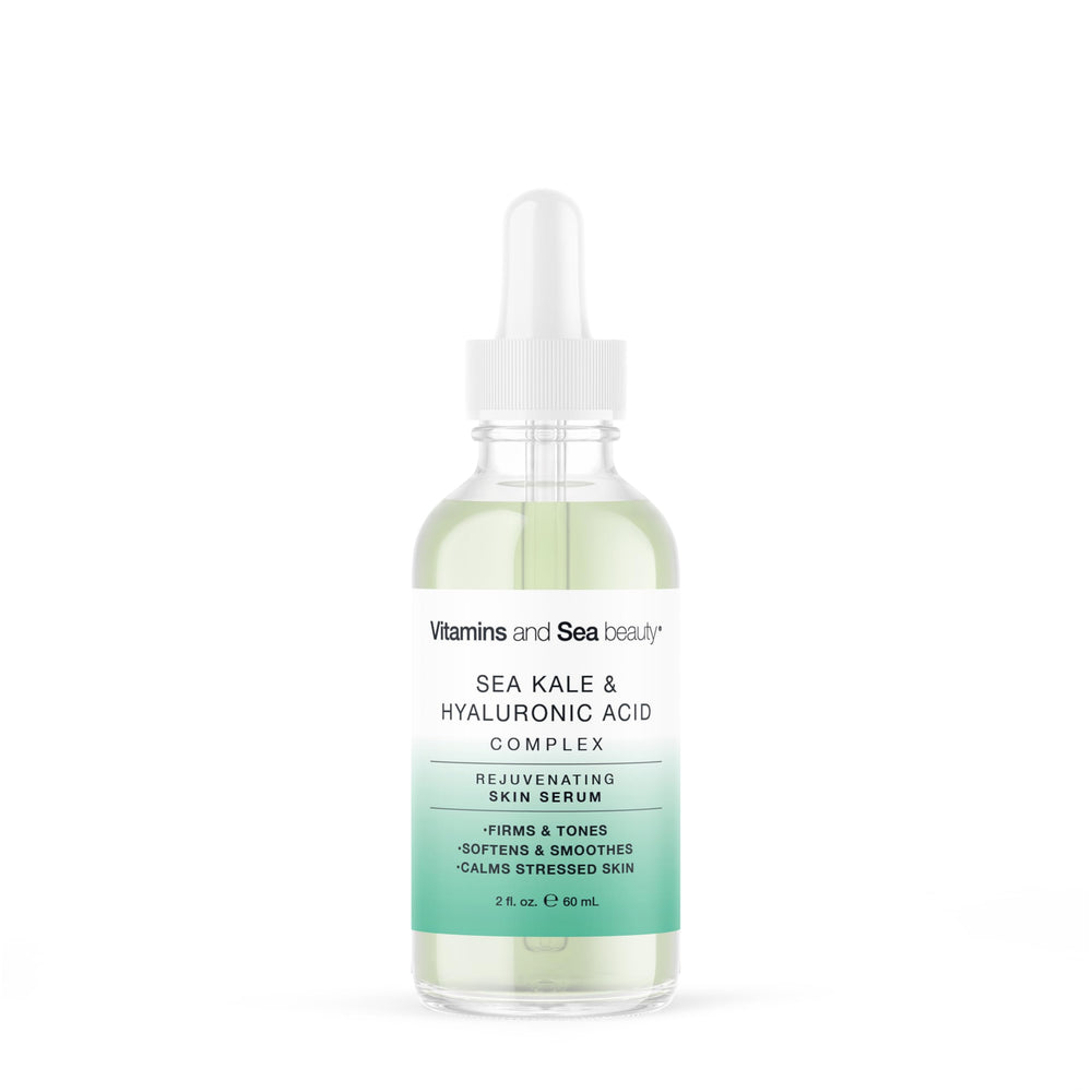 VITAMINS AND SEA BEAUTY front bottle showing label and size benefit hydration