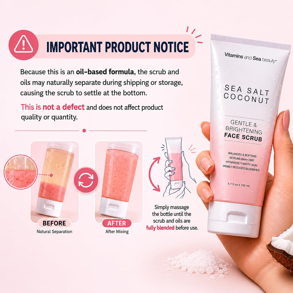 VITAMINS AND SEA BEAUTY ingredient label showing sea salt and coconut transparency benefit