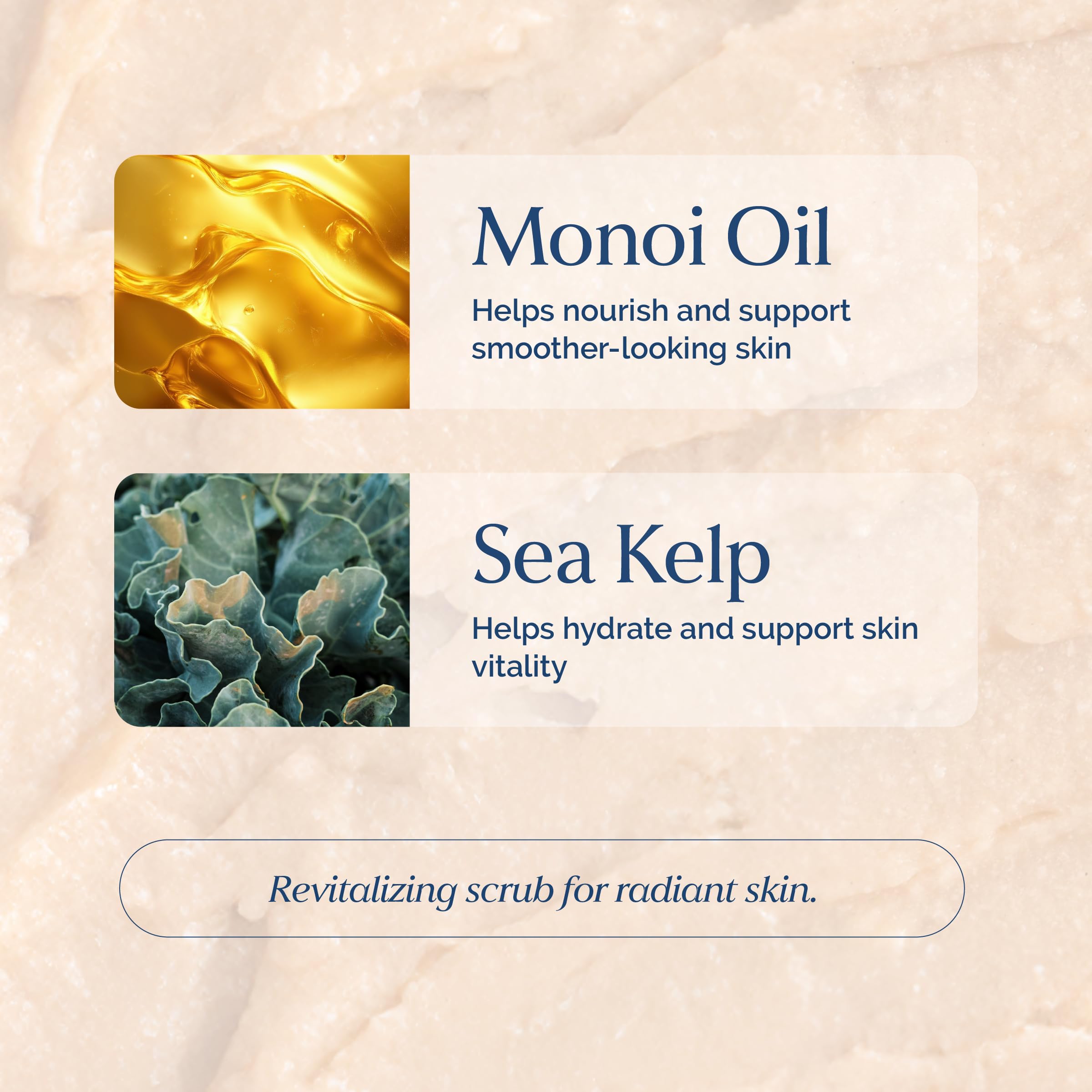 VITAMINS AND SEA BEAUTY natural pumice particles detail highlighting gentle exfoliation benefit