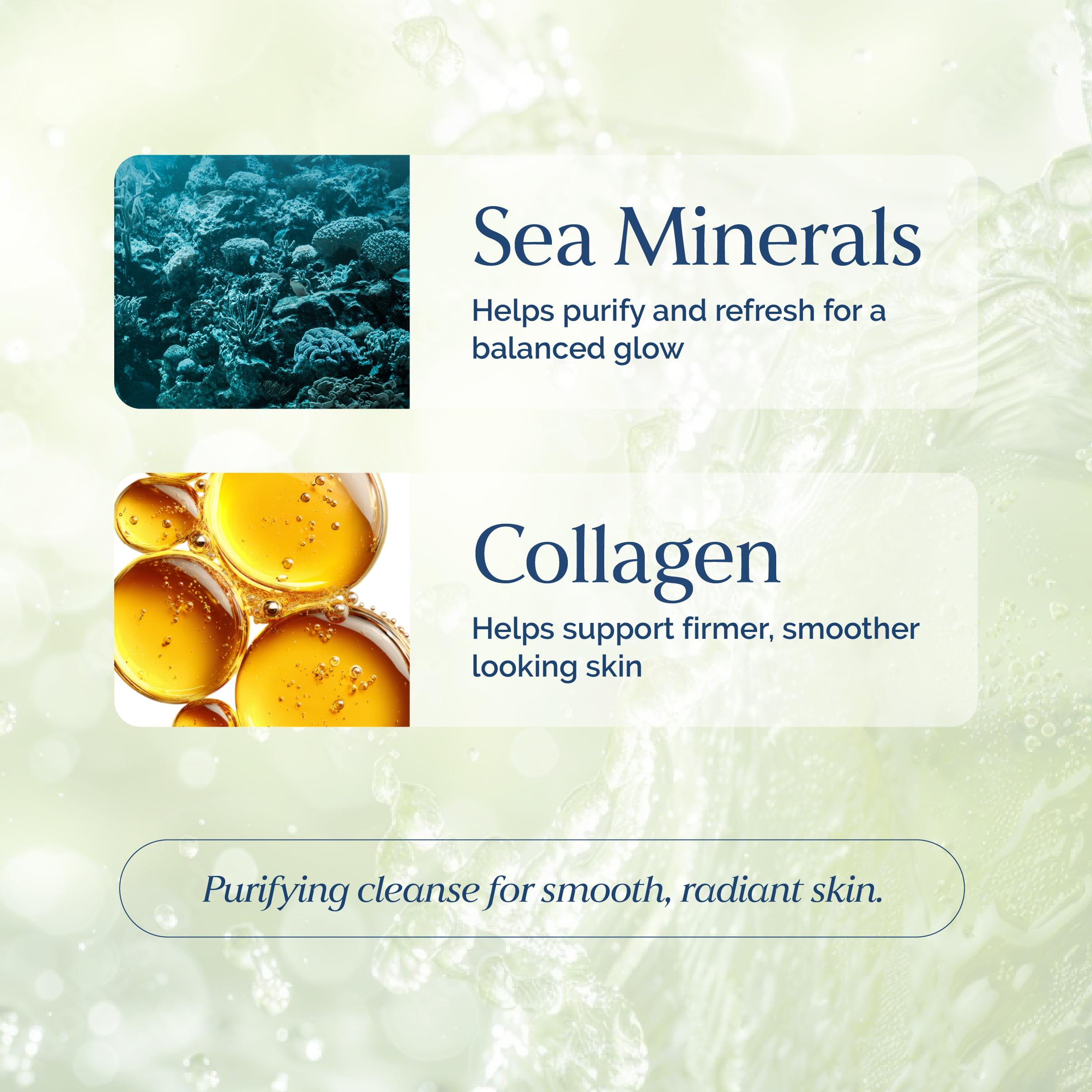 VITAMINS AND SEA BEAUTY dispenser showing easy controlled application