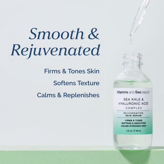 VITAMINS AND SEA BEAUTY serum texture close-up illustrating lightweight absorption benefit