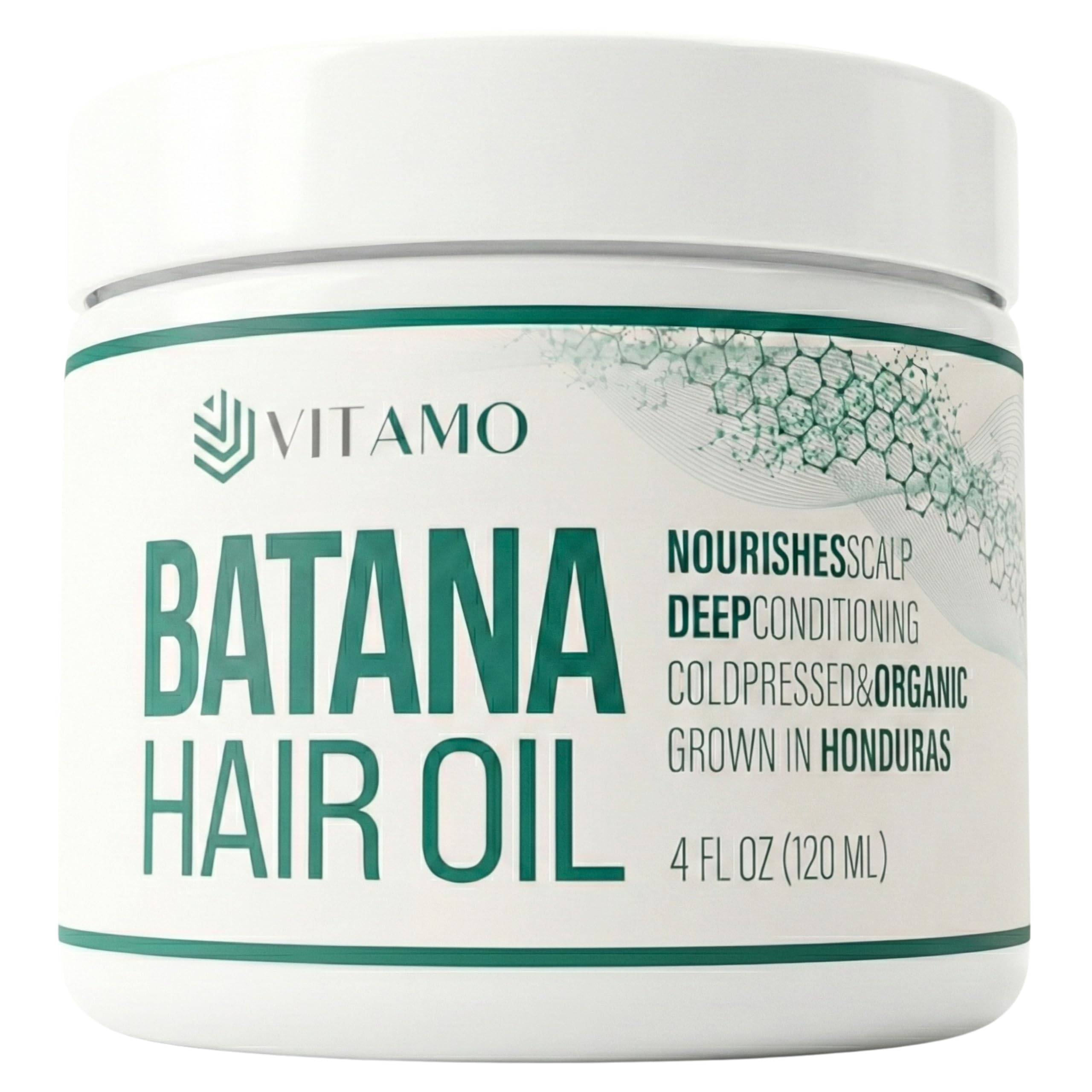 Vitamo front bottle shot showing pure Batana oil for shine
