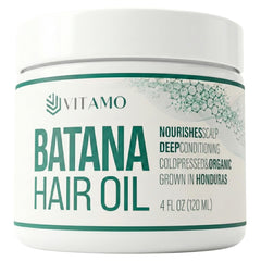 Vitamo front bottle shot showing pure Batana oil for shine