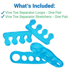 VIVEsole loop spacer fitted between toes reducing friction