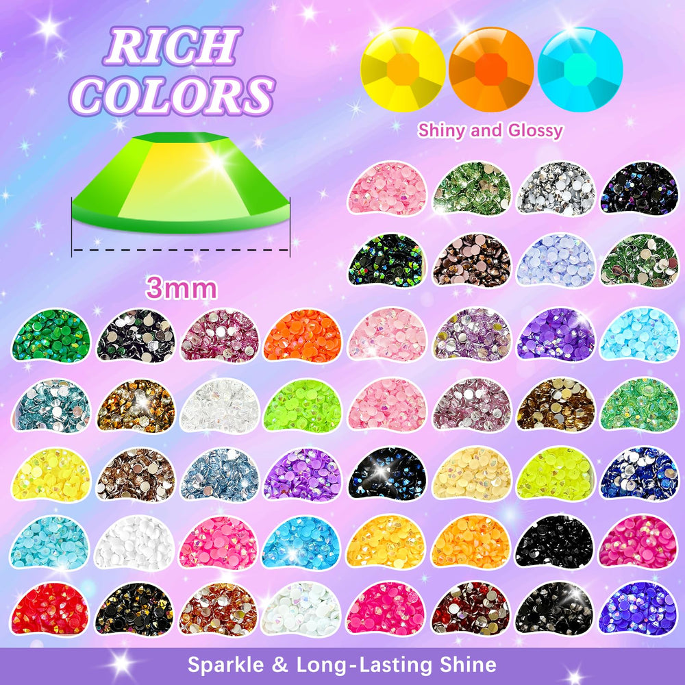 VIVIBOOM multicolor gems spread by hue showing variety for design choices