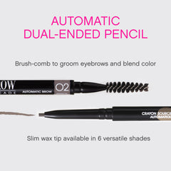 Vivienne Sabó dual-ended pencil view highlighting tip and brush for convenient use