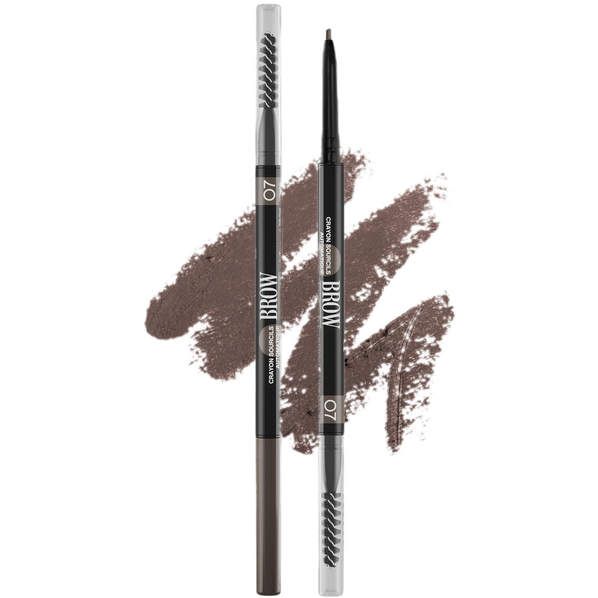 Vivienne Sabó front view of pencil showing sleek cap and shade, precise portability