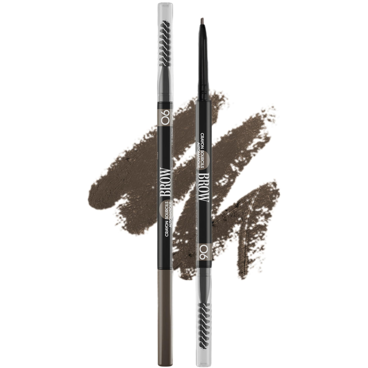 Vivienne Sabó front packaging of Brow Arcade pencil showing shade and branding, professional finish